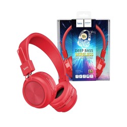 HOCO WIRELESS HEADPHONE W25 TF CARD/AUX WITH MIC 300MAH RED HOCO WIRELESS HEADPHONE W25 TF CARD/AUX WITH MIC 300MAH RED
